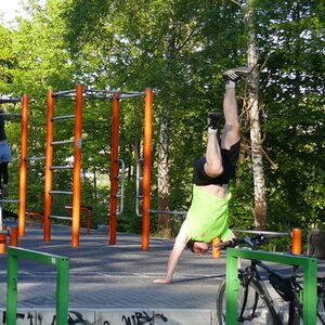 Training auch ohne Gerät zum Beispiel beim Handstand