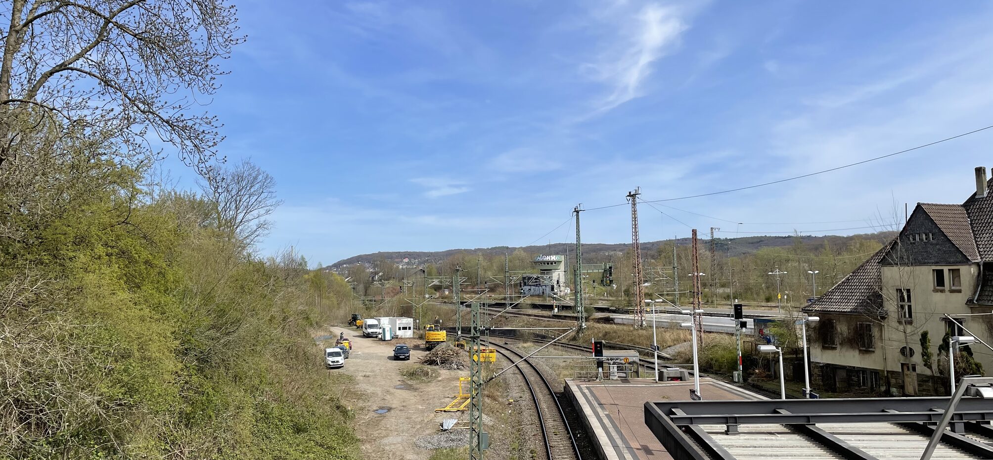 Blick auf die Brache des Lokschuppenareals