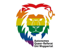 Queer Referat Logo in Regenbogenfarbe