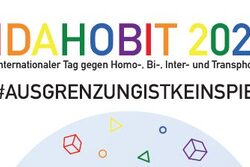 Bild mit Logo IDAHOBIT 2021 #AusgrenzungistkeinSpiel