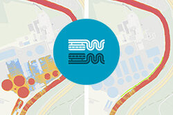Kartenausschnitte zur Hochwassergefahrenkarte Wuppertal
