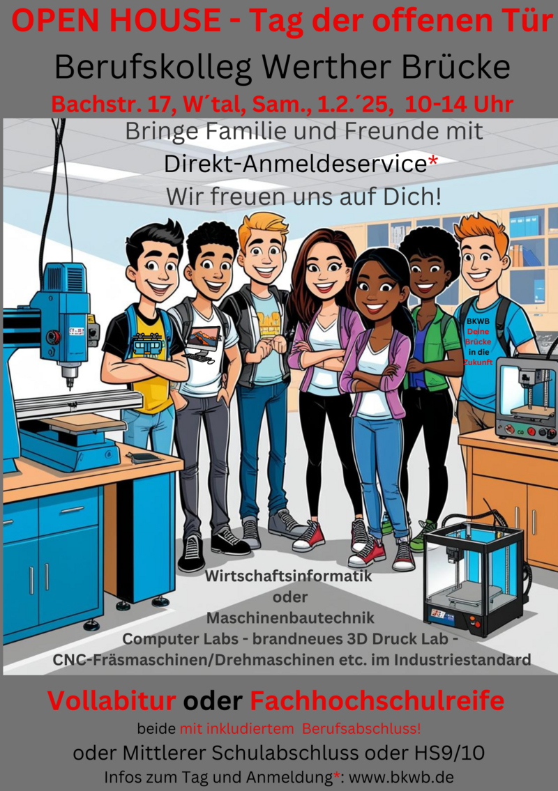 Info Plakat Tag der offenen Tür am BK am 01.02.25