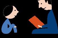 Logo des Vorlesetages mit der Skizze eines zuhörenden Kindes und eines vorlesenden Erwachsenen