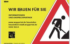 Baustellen-Schild "Wir bauen für Sie"