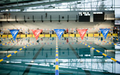 Das Schwimmsportleistungszentrum während eines Wettkampfs