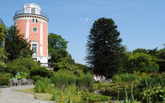 Der Botanische Garten mit Teichen und Elisenturm