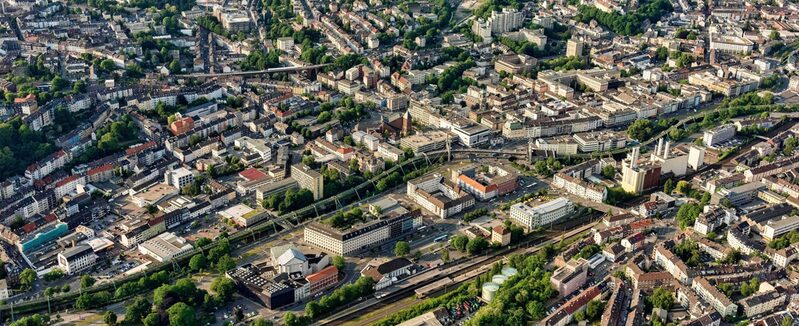 Blick auf Wuppertal aus der Vogelperspektive