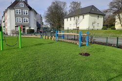 Der Spielplatz Goetheplatz mit neuen Spielgeräten