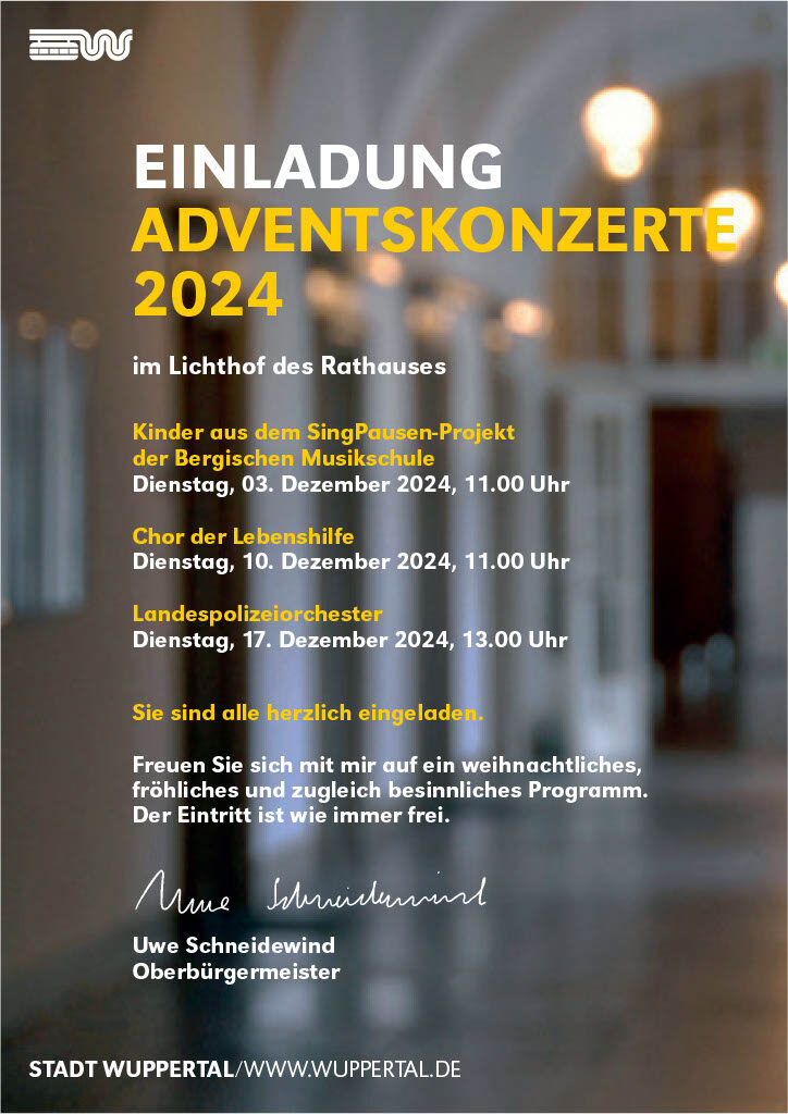 Plakat Adventskonzerte Wuppertal