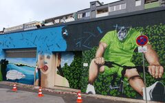 Street-Art am Schönebecker Ufer, wo jetzt die Fahrbahn erneuert wird