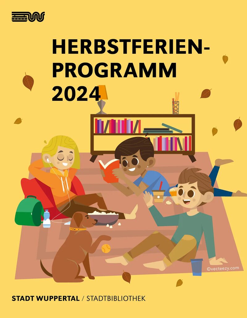 Plakat Stadtbibliothek Herbstferien 2024.